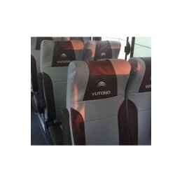 SC036 customized bus head cover  advertising head cover  seat cover  light grey and brown seat cover SC036 customized bus head cover  advertising head cover  seat cover  light grey and brown seat cover